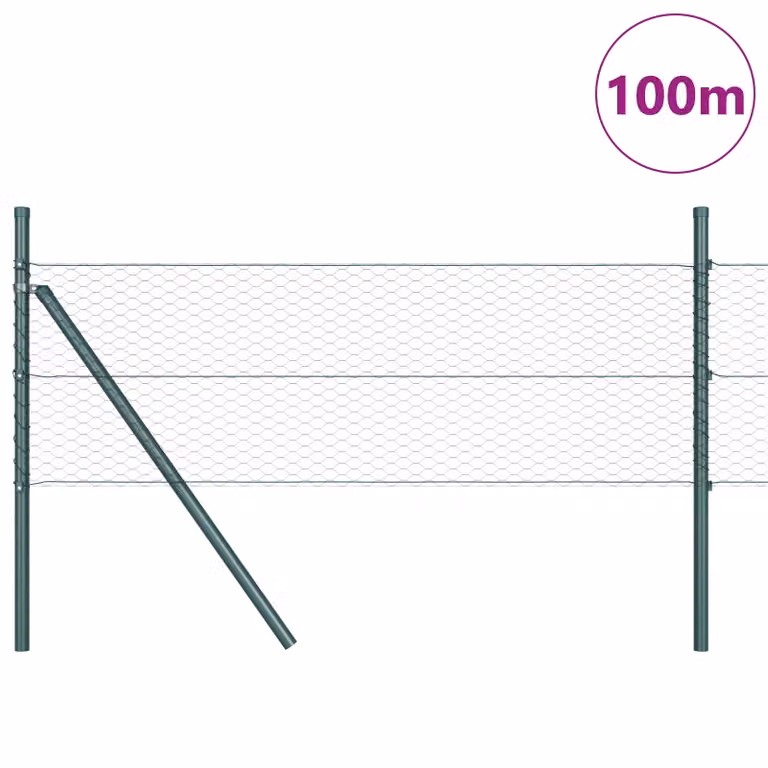 Berkfield Home Grey Steel Hexagon Fence, W: 0.5 m, L: 100 m
