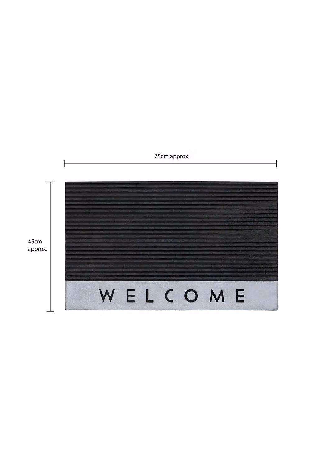JVL Quartz Welcome Scraper Rubber Doormat, Black, W: 45 cm, D: 75 cm – 8