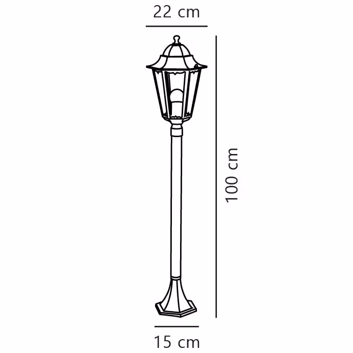 Nordlux Cardiff Black Metal Outdoor Post Lantern with E27 Socket and IP44 Rating – 3