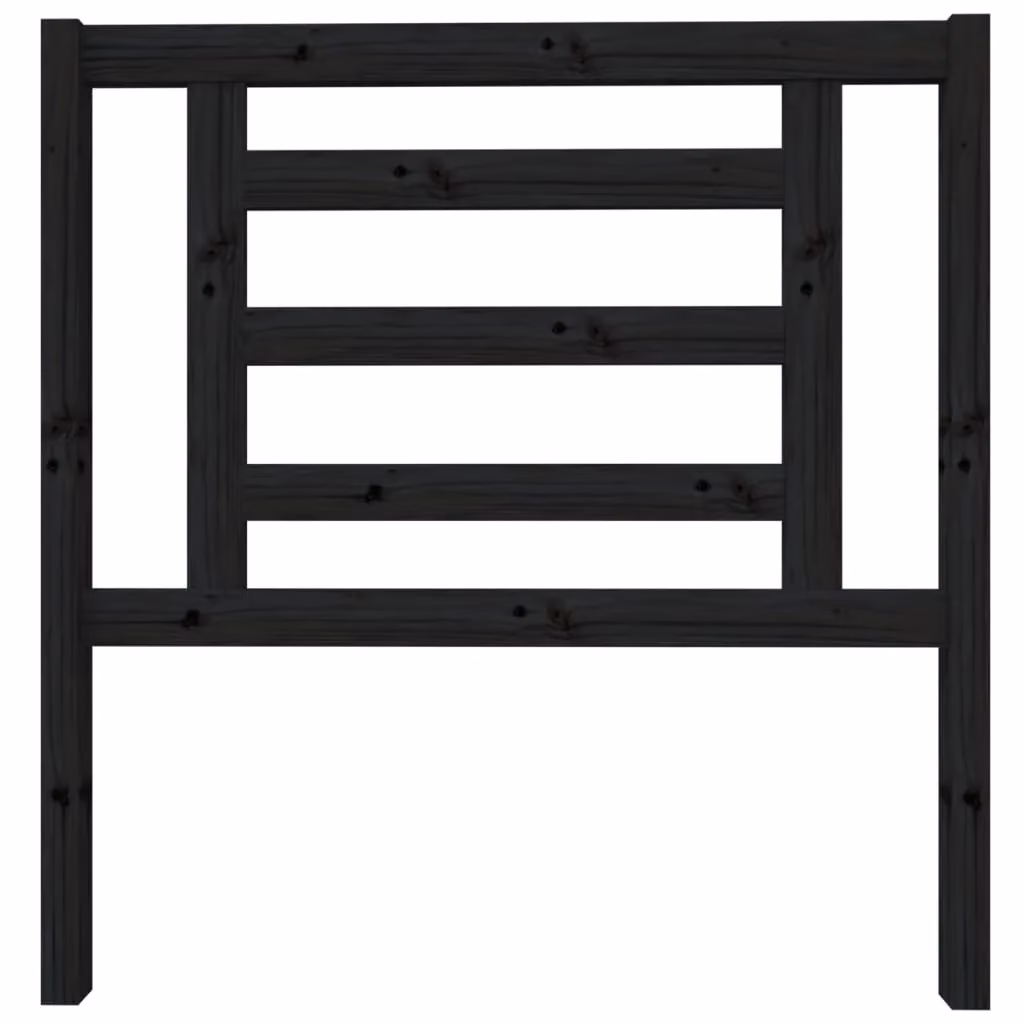 Berkfield Home Black Rustic Solid Pine Wood Bed Headboard W/D/H: 96 x 4 x 100 cm – 3