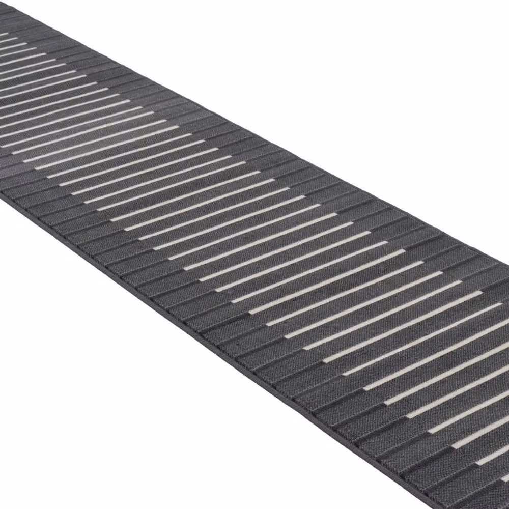 Kukoon Grey Striped Modern Hallway Runner Rug, W: 60 cm, L: 5480 cm – 3