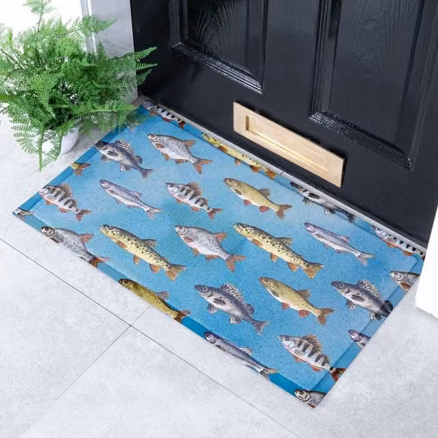 Artsy Mats Fishes Doormat in White, W/D: 70 x 40 cm
