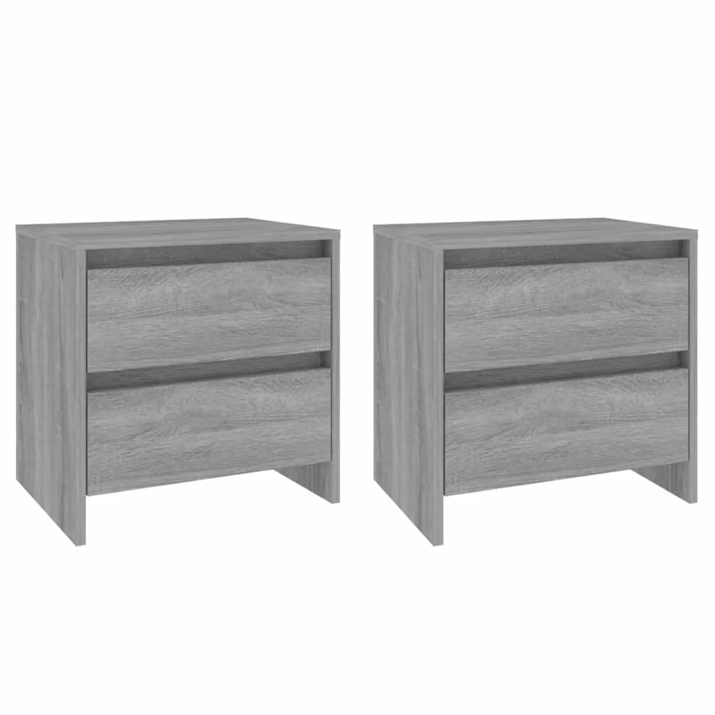 Berkfield Home Set of 2 Grey Sonoma Bedside Cabinets, W/D/H: 45 x 34.5 x 44.5 cm – 1