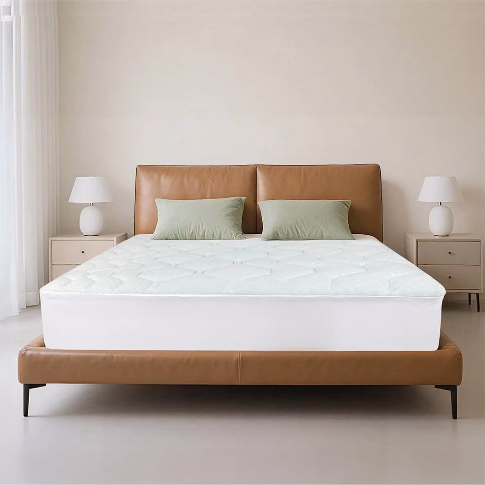 Lavio King Size Pillowtop Memory Foam Mattress Topper with Bamboo Cover in White – 2