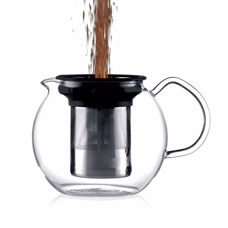 Bodum ASSAM Tea Press with Stainless Steel Filter in Metallic Silver, 1000ml