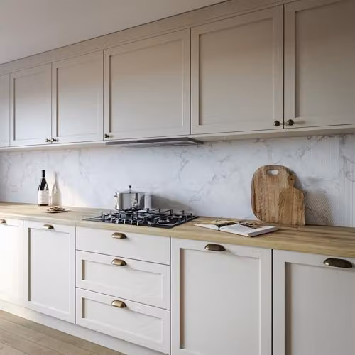 Bushboard Marble Arc Grey Kitchen Hob Splashback Panel, Heat Resistant Aluminium Wall Protector, W/H: 3000 x 750 mm, Depth: 4 mm