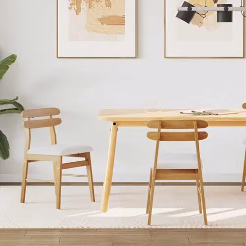 vidaXL Set of 2 Dining Chairs in Brown Solid Rubberwood – 2