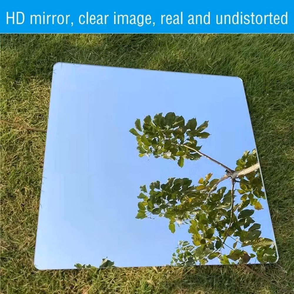 PAWNORA 4-Piece Adhesive Glass Mirror Tile Wall Stickers in Silver – 2