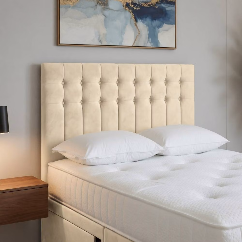 DS Living Casia Cream Velvet Upholstered Drawer Bed, Super King, 200 x 200 cm – 4