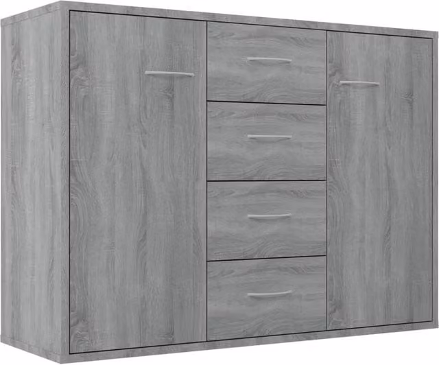 Berkfield Home Grey Sonoma Sideboard in Engineered Wood, W/D/H: 88 x 30 x 65 cm