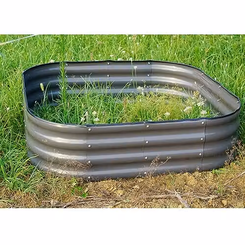 Gr8 Garden Grey Steel Raised Bed Planter for Vegetables, Herbs and Flowers, W/D/H: 120 x 120 x 30 cm – 2