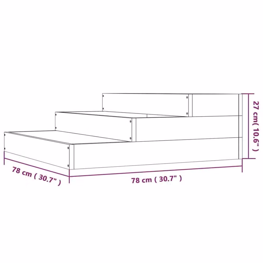 Berkfield Home Douglas Wood Planter in Light Tan, W/D/H: 78 x 78 x 27 cm – 3