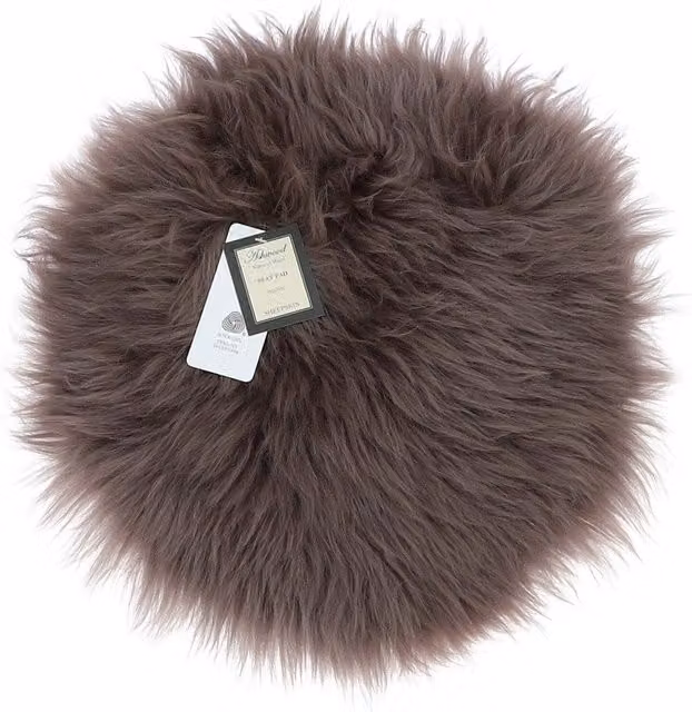 Fenland England Round Lambskin Sheepskin Seat Pad in Brown