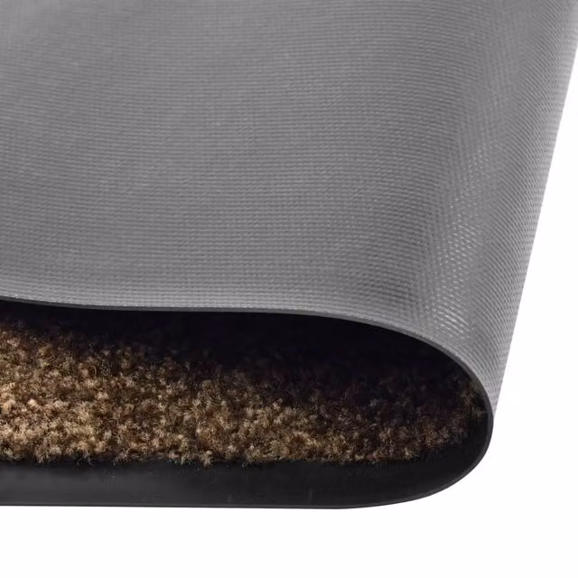 Berkfield Home Washable Non-Slip Brown PVC Doormat W: 40 cm, D: 60 cm