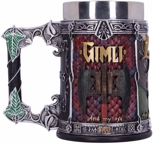 Nemesis Now Lord of the Rings The Fellowship Tankard Mug in Silver and Multicolour, Height: 15.5 cm