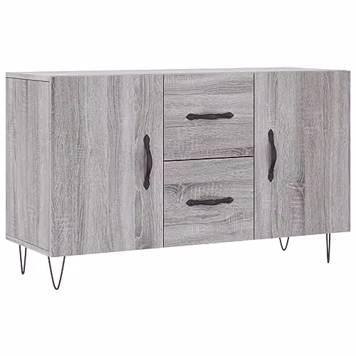 vidaXL Modern Grey Sonoma Sideboard in Engineered Wood W/D/H: 100 x 36 x 60 cm