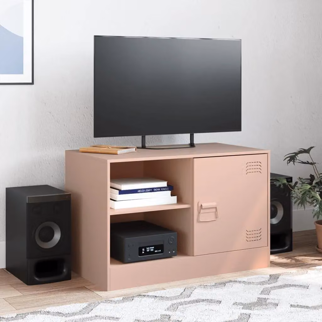 Berkfield Home Modern Pink Metal TV Cabinet W/D/H: 67 x 39 x 44 cm – 3