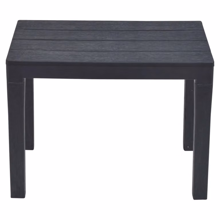 EONLION Black Plastic Garden Table and Bench Set