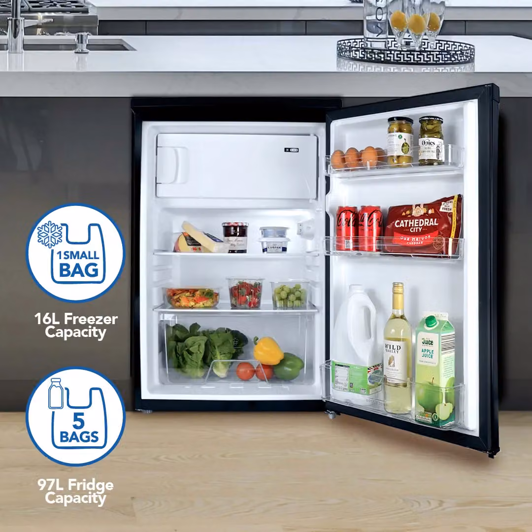 Igenix Black Under Counter Larder Fridge with 16 Litre Chill Box, W: 55 cm, D: 40 cm, H: 85 cm – 4