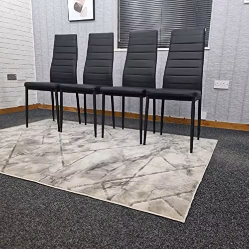 Kosy Koala Set of 4 Modern Faux Leather Dining Chairs in Black – 5