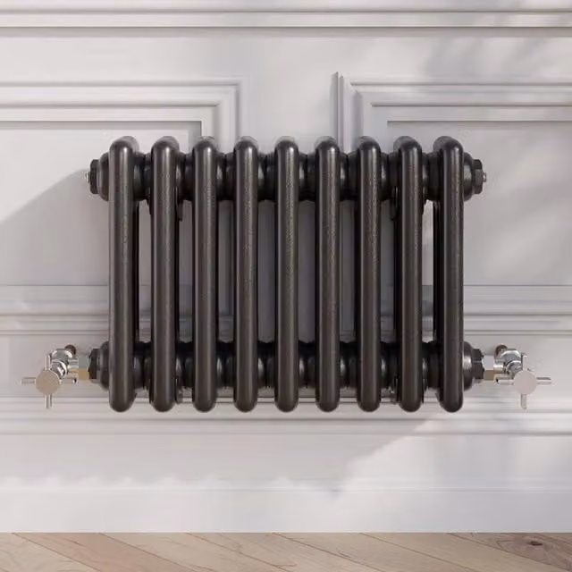 Temprazo Anthracite Black Steel Wall Mounted Radiator H: 42.5 cm, W: 30.0 cm, D: 10.0 cm