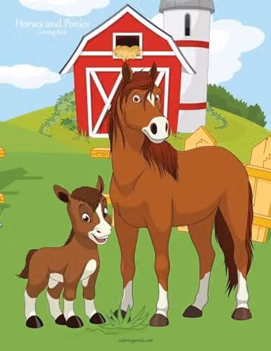 Horses and Ponies Colouring Book 1: Volume 1 by Createspace, Multicolour
