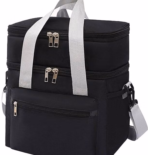 YnysTec Thermal Insulated Lunch Bag and Picnic Cool Bag in Black, 350g