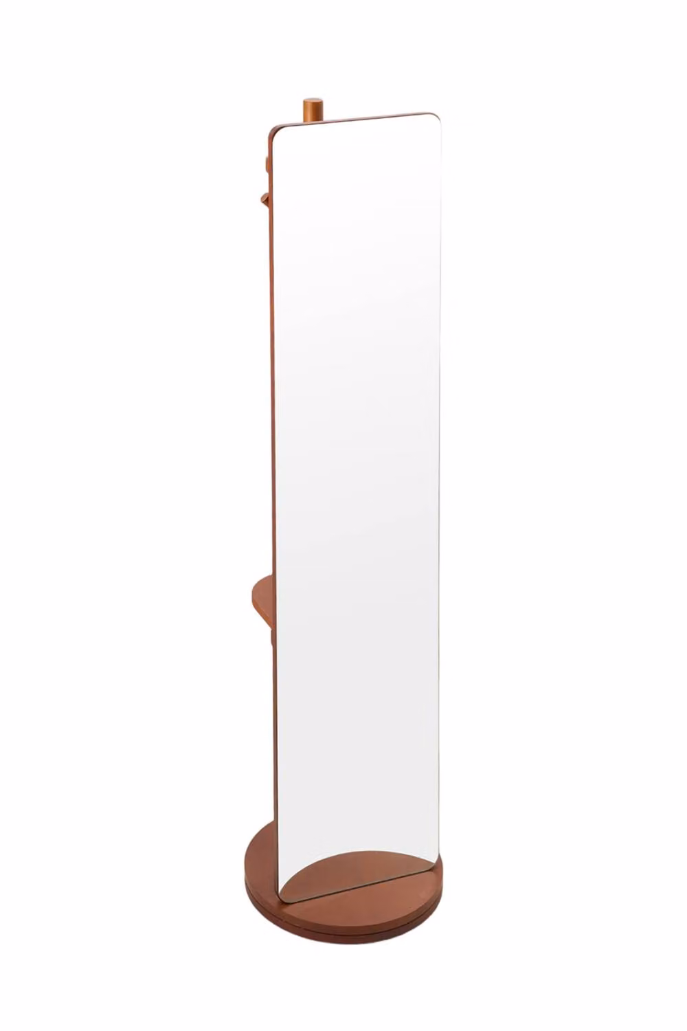Living and Home 360° Rotating Full-Length Mirror with Coat Rack in Walnut, H 164 cm x W 40 cm – 2