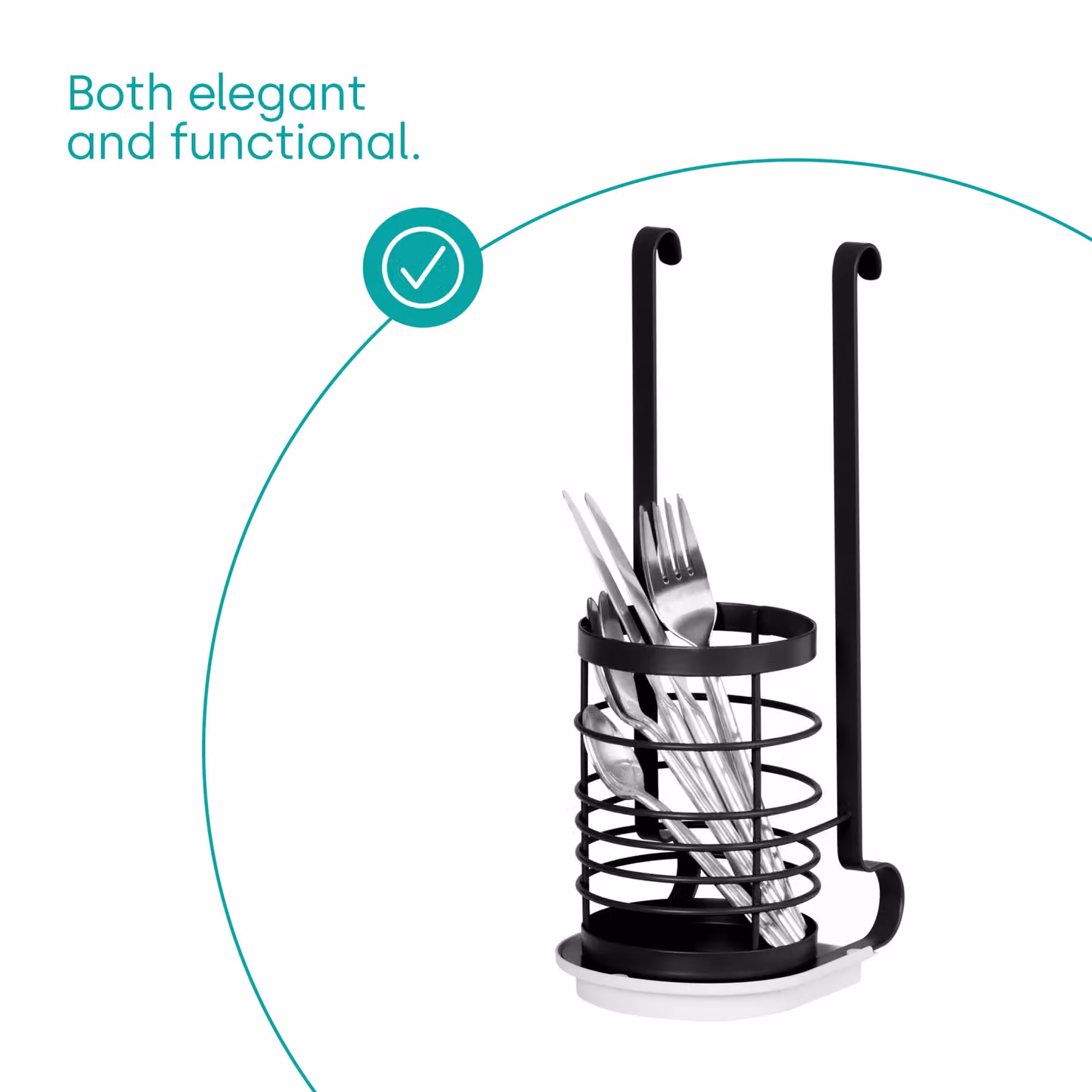 LIVIVO Modular Hanging Kitchen Utensil Cup in Black – 3