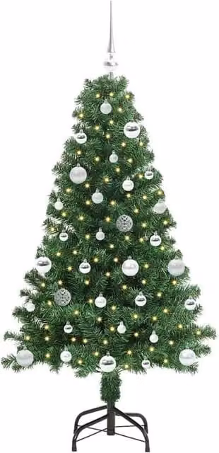 Berkfield Home Green Artificial Christmas Tree with 150 LEDs and Stand, Height: 150 cm – 1