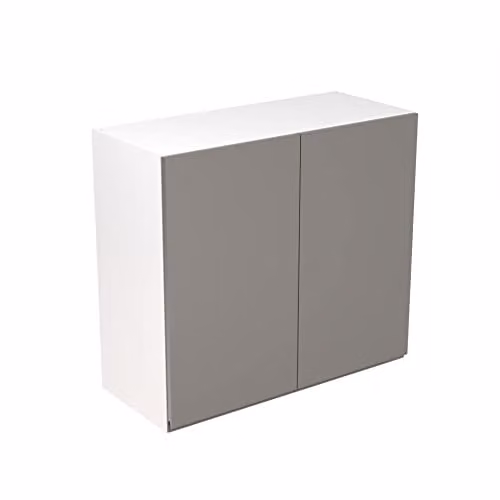 Kitchen Kit Glossy Dust Grey J-Pull Bridging Wall Cabinet, W/D/H: 80.0 x 33.0 x 72.0 cm