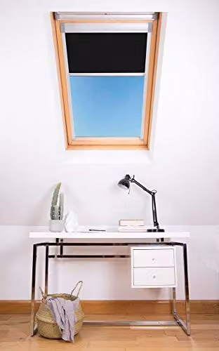 Bloc Blinds Blackout Thermal Insulating Skylight Blind for Velux Roof Windows, Black and Silver, W: 60.0 cm, H: 78.0 cm – 2