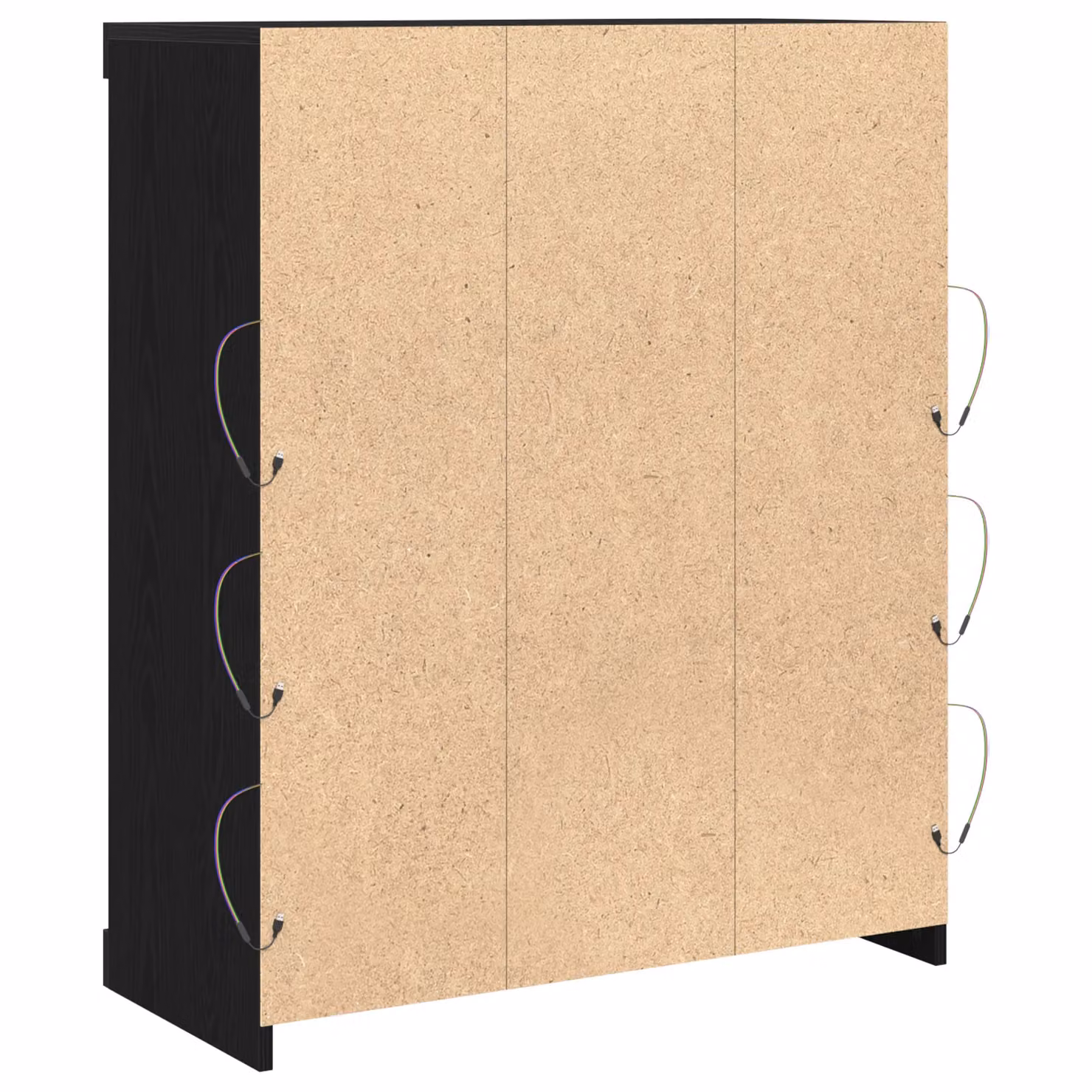 Berkfield Home Modern Black Oak Sideboard with Integrated LED Lights, W/D/H: 41 x 37 x 100 cm – 5