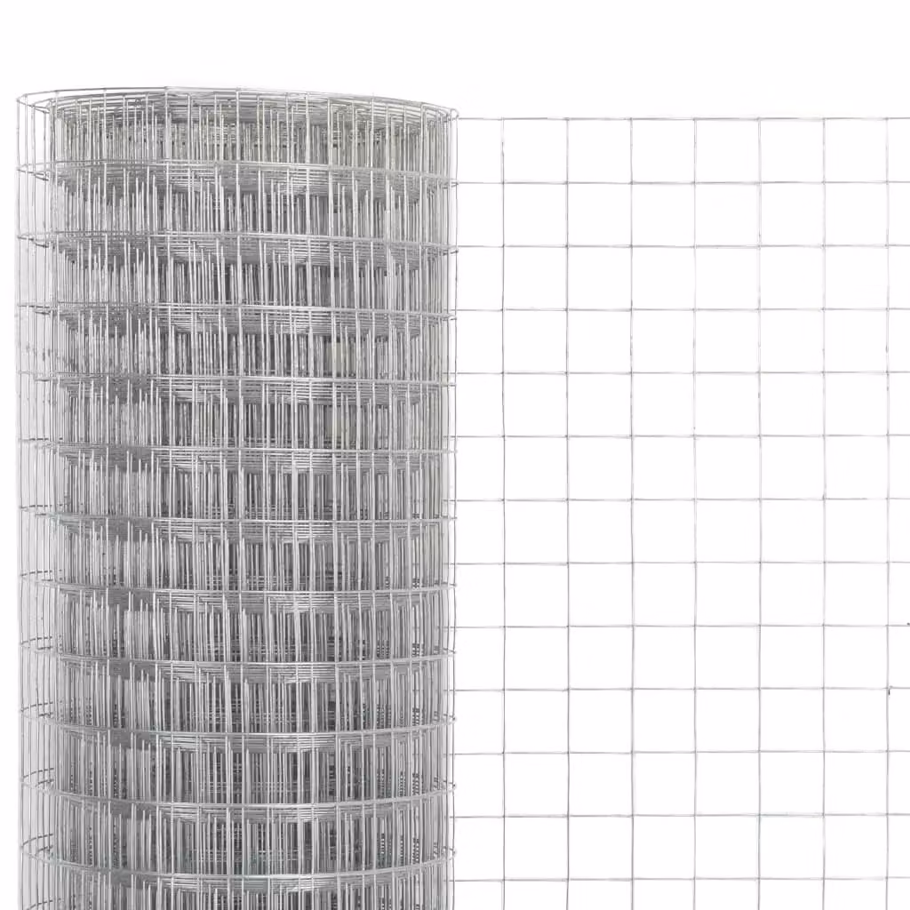 Berkfield Home Galvanised Steel Chicken Wire Fence, Silver, 10 x 0.5 m – 2