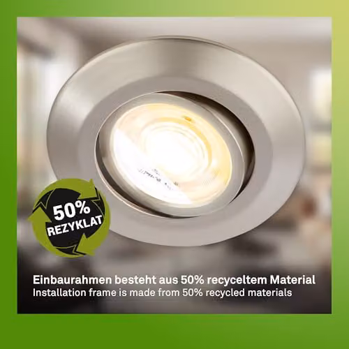 Briloner Set of 3 LED Recessed Downlights with CCT Adjustable Colour Temperature, Silver – 2