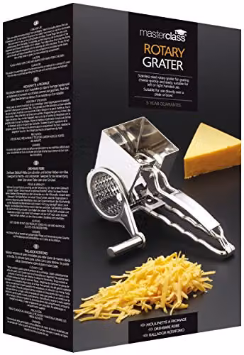 MasterClass Deluxe Stainless Steel Rotary Cheese Grater, Silver – 2