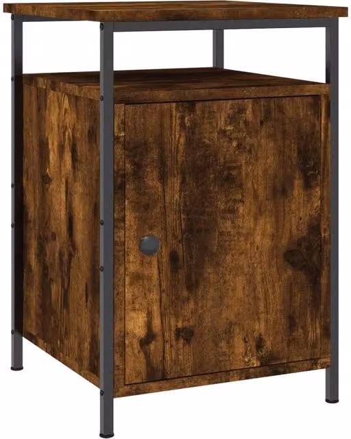 Berkfield Home Smoked Oak Bedside Cabinet in Brown, W/D/H: 40 x 42 x 60 cm – 1