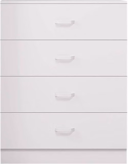Havendro Matt White 4 Drawer Chest of Drawers Modern Bedroom Storage Unit
