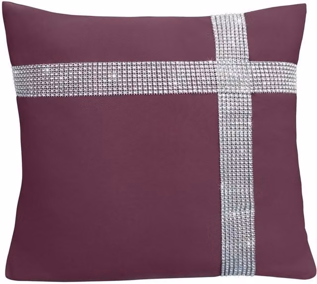 Velosso Diamante Cross Filled Cushion in Purple, W/D/H: 43 x 43 x 43 cm