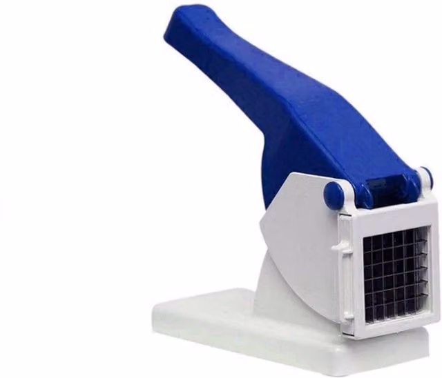 KDMK Blue Potato Chipper and Vegetable Slicer with Interchangeable Blades and Non-Slip Base