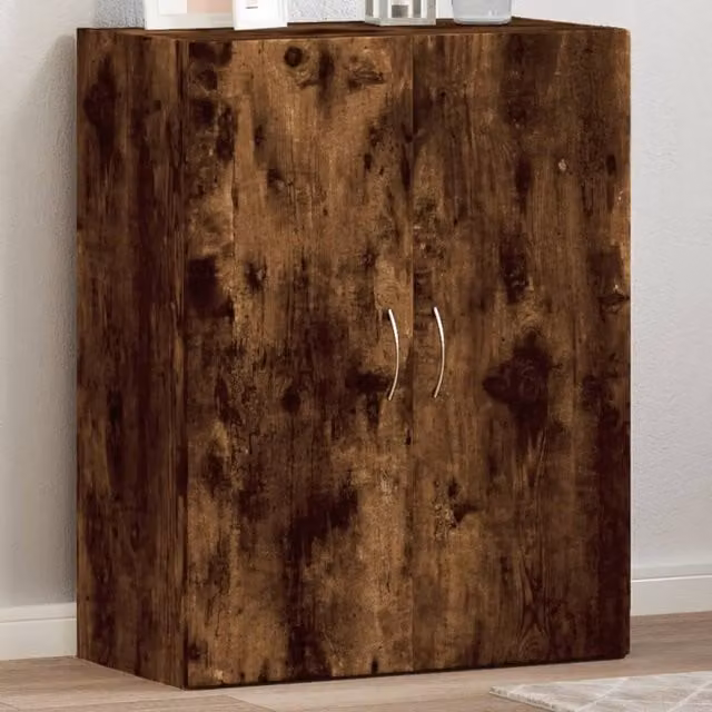 Berkfield Home Smoked Oak File Cabinet in Brown, W/D/H: 60 x 32 x 77.5 cm