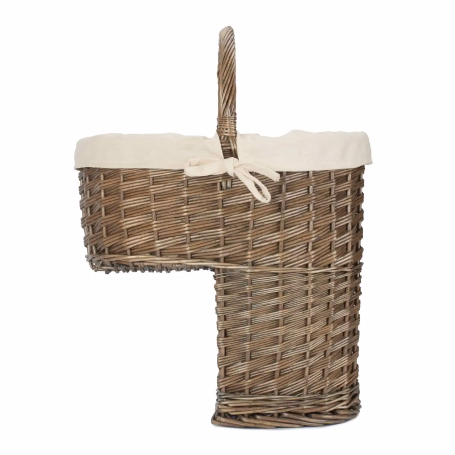 Red Hamper Wicker Stair Basket in Grey with Antique Wash Finish, W/D/H: 42 x 39 x 26 cm – 2