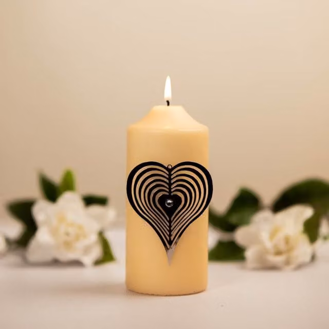 Marco Paul Silver Metal Heart Candle Pins, H 8 cm, W 7 cm