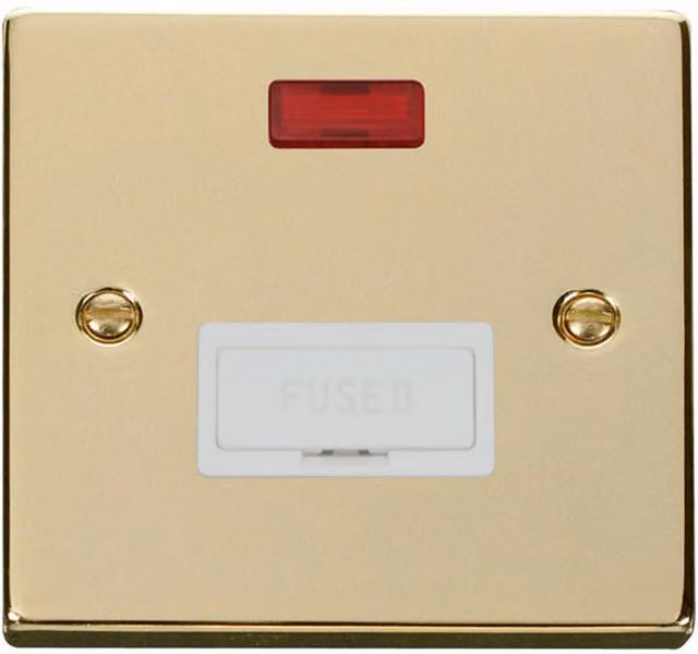 SE HOME White and Polished Brass Flush Socket Plate