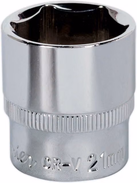 Loops 21mm Forged Steel Drive Socket with 3/8 inch Square Drive in Silver Chrome Vanadium