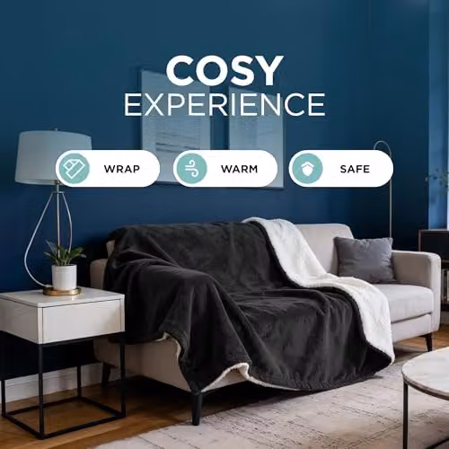 DMD Collective Black Fleece and Sherpa Electric Heated Blanket, W/D/H: 120 x 160 cm – 6
