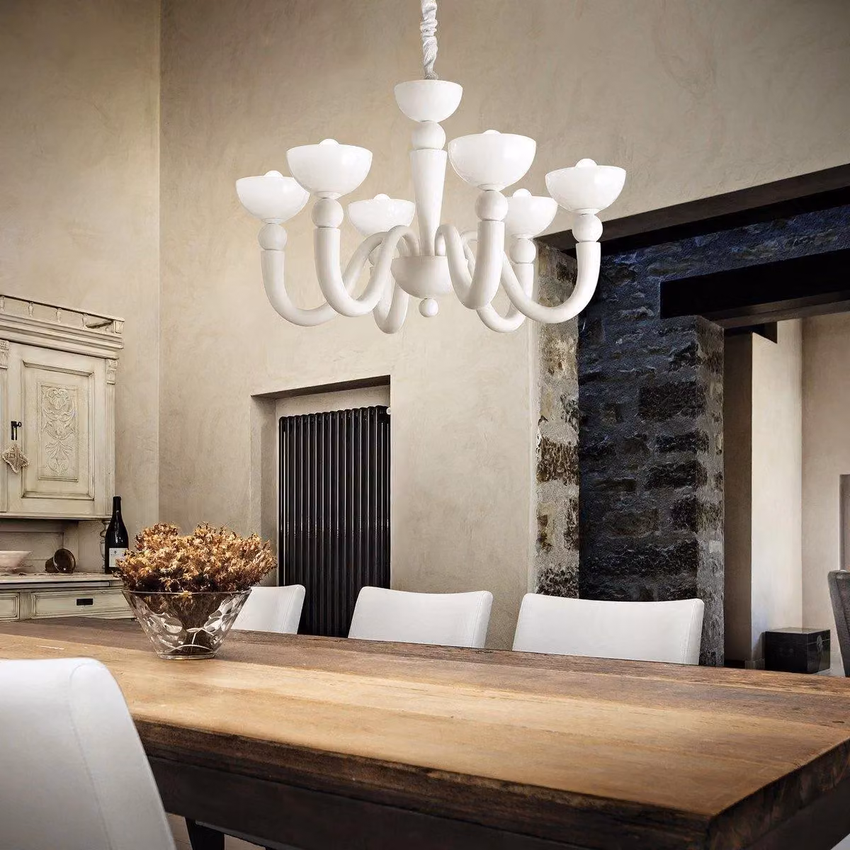 Netlighting Bon Bon 6 Light Multi Arm Chandelier in White Finish with E14 Sockets – 2