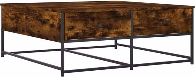 Berkfield Home Smoked Oak Coffee Table in Brown, W: 100 cm, D: 99 cm, H: 40 cm