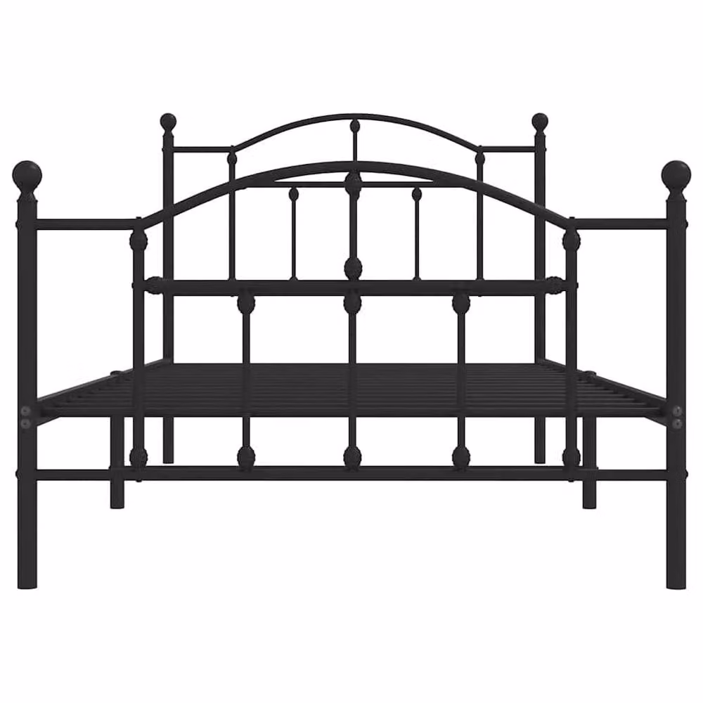 Berkfield Home Metal Bed Frame with Headboard and Footboard in Black, W/D/H: 100 x 200 cm – 3