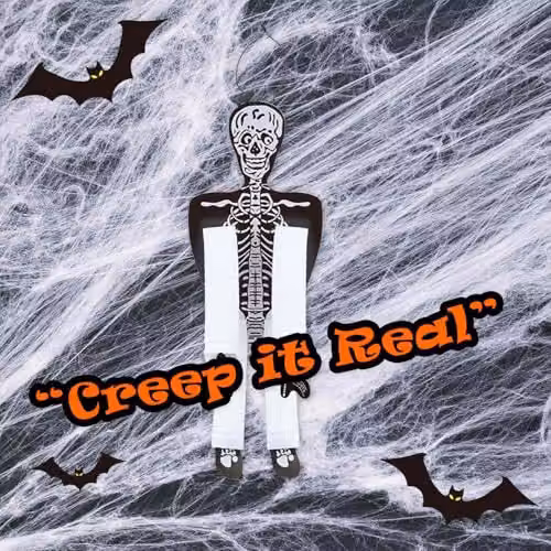VFM e-Store White Hanging Skeleton Halloween Decoration, 90 cm – 6